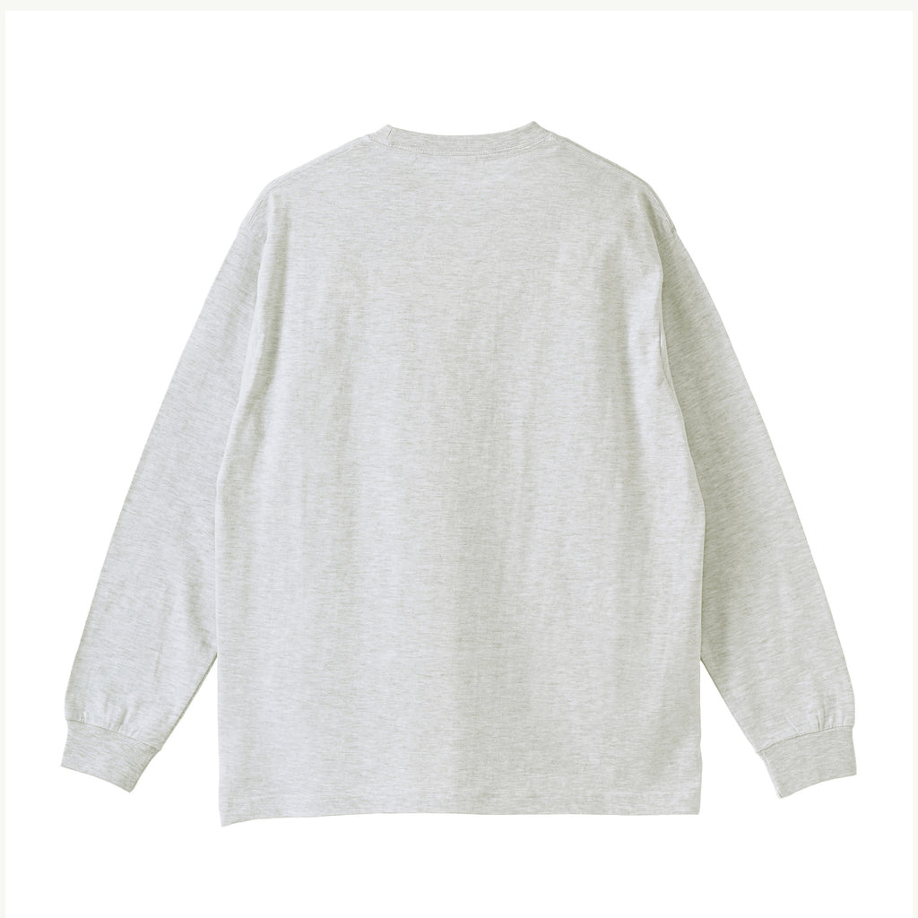 ロングスリーブTシャツ薄手 刺繍 "チワワ チョコタン" ash image