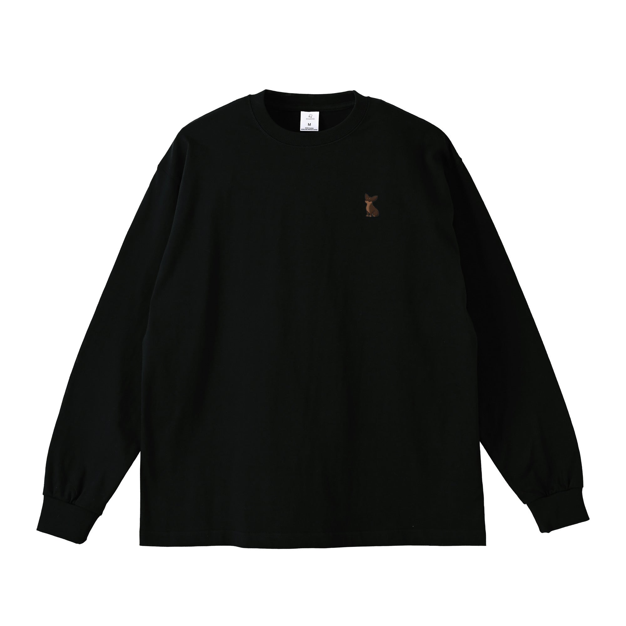 ロングスリーブTシャツ薄手 刺繍 "チワワ チョコタン" black image