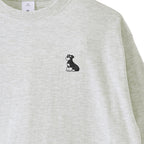 ロングスリーブTシャツ薄手 刺繍 "シュナウザー ブラック&シルバー" ash image
