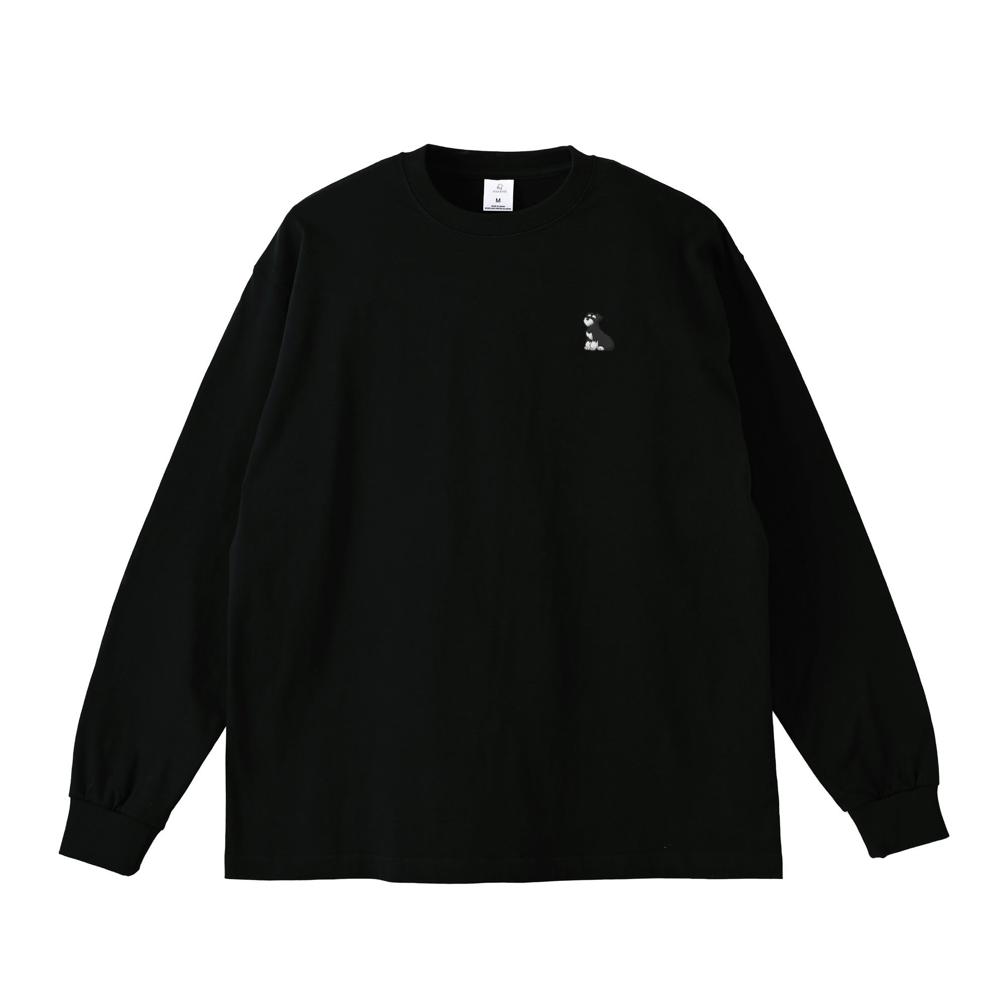 ロングスリーブTシャツ薄手 刺繍 "シュナウザー ブラック&シルバー" black image