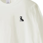 ロングスリーブTシャツ薄手 刺繍 "シュナウザー ブラック&シルバー" white image