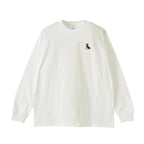 ロングスリーブTシャツ薄手 刺繍 "シュナウザー ブラック&シルバー" white image