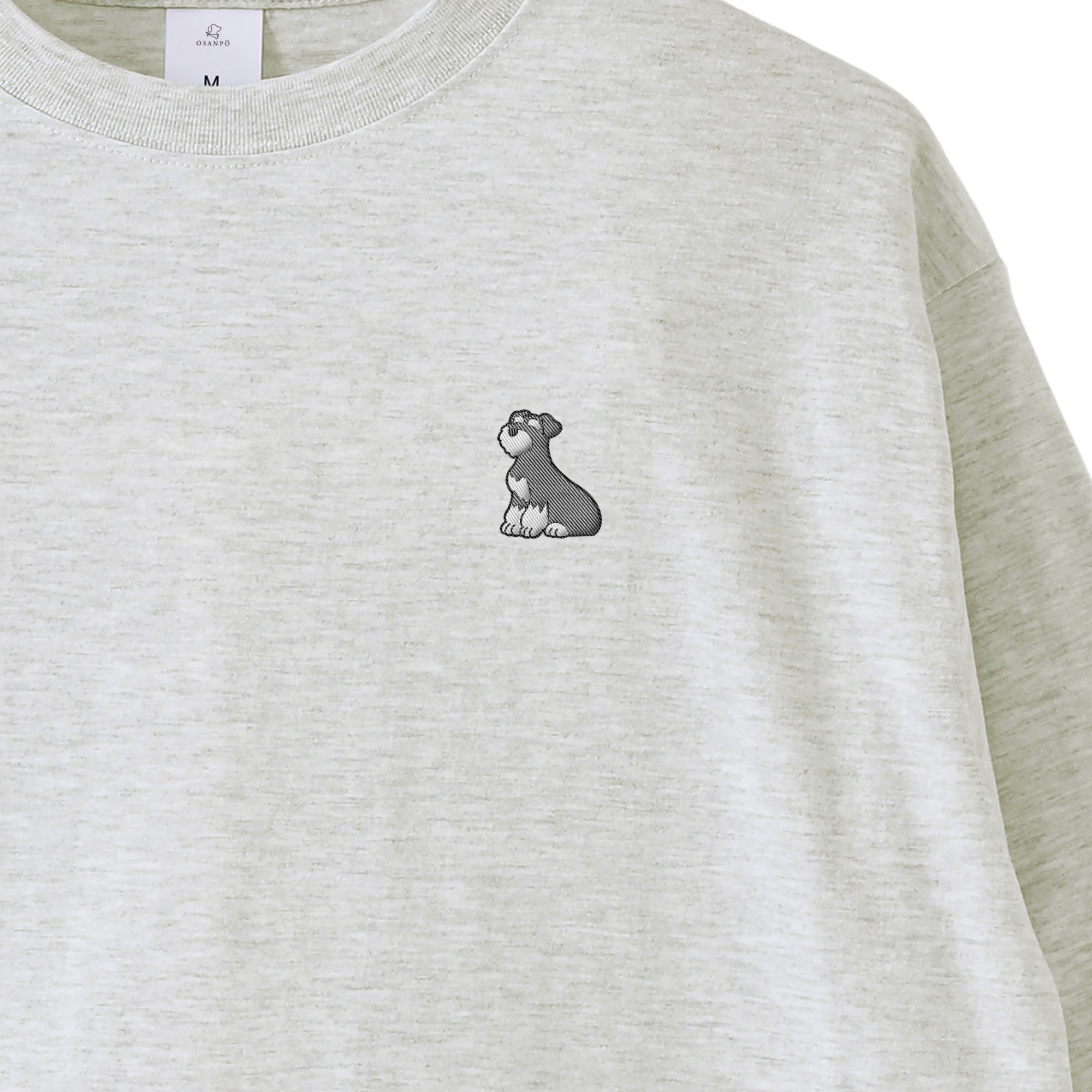 ロングスリーブTシャツ薄手 刺繍 "シュナウザー ソルト&ペッパー" ash image