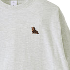 ロングスリーブTシャツ薄手 刺繍 "ダックス チョコタン" ash image