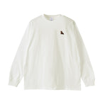 ロングスリーブTシャツ薄手 刺繍 "ダックス チョコタン" white image