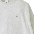 ロングスリーブTシャツ 薄手 刺繍  "チワワ ホワイト" ash image