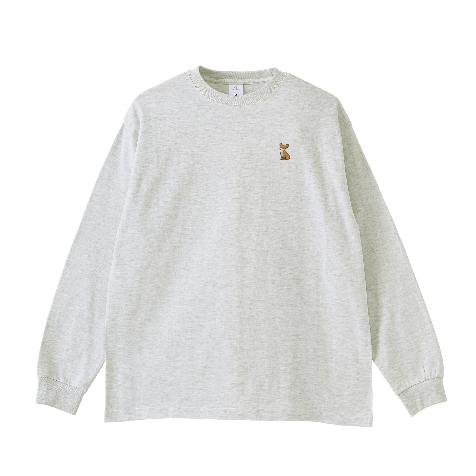 ロングスリーブTシャツ 薄手 刺繍 "チワワ レッド" ash image