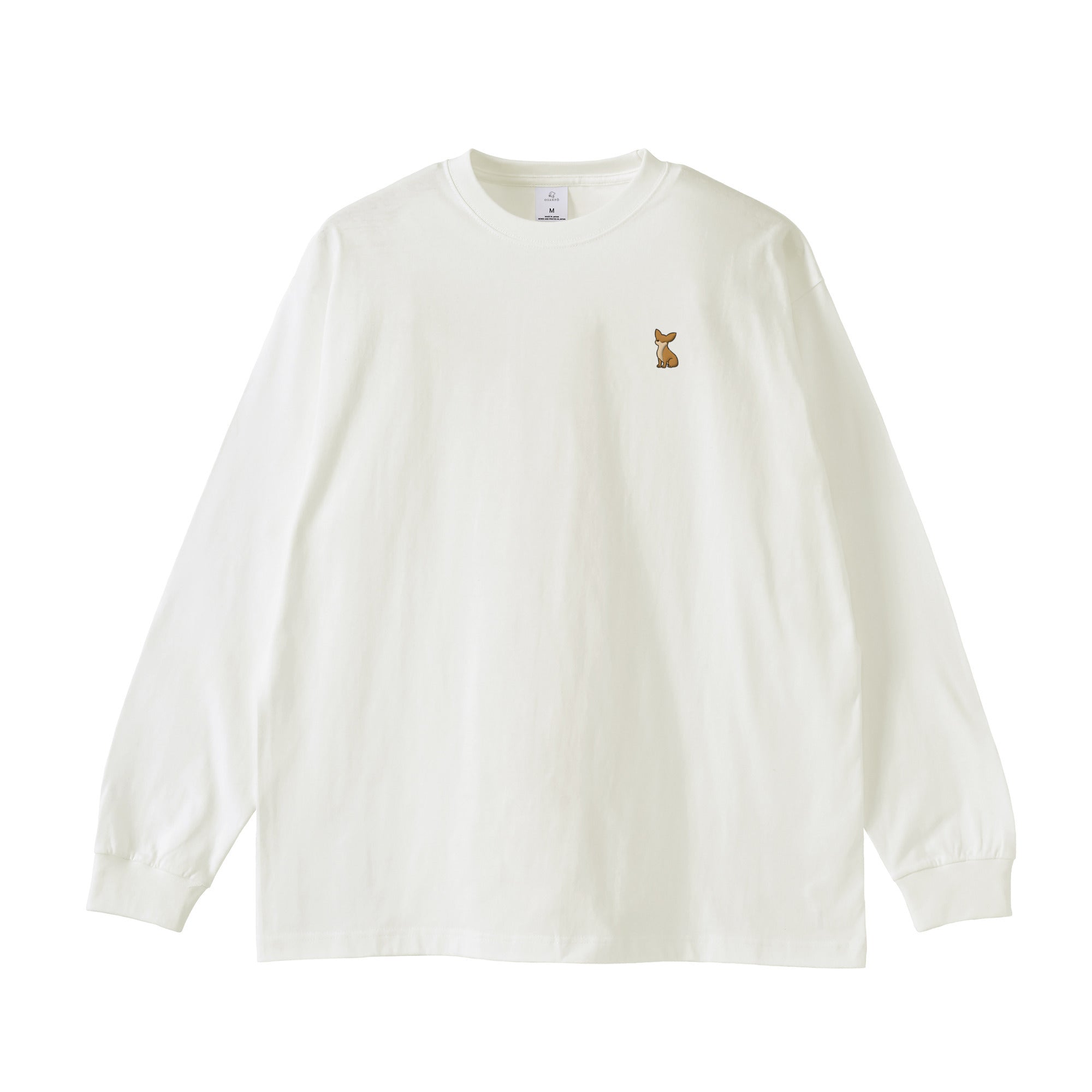 ロングスリーブTシャツ 薄手 刺繍 "チワワ レッド" white image
