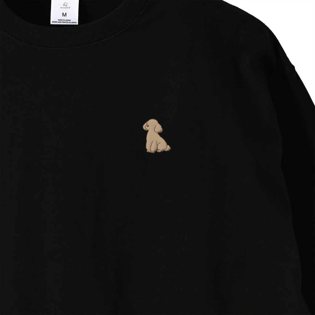 ロングスリーブTシャツ 薄手 刺繍 "トイプードル クリーム" black image
