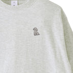 ロングスリーブTシャツ 薄手 刺繍 "トイプードル シルバー" ash image