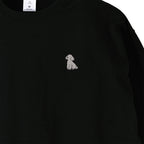 ロングスリーブTシャツ 薄手 刺繍 "トイプードル シルバー" black image