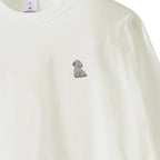 ロングスリーブTシャツ 薄手 刺繍 "トイプードル シルバー" white image