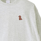 ロングスリーブTシャツ 薄手 刺繍 "トイプードル ブラウン" ash image