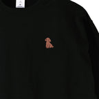 ロングスリーブTシャツ 薄手 刺繍 "トイプードル ブラウン" black image