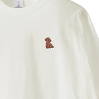 ロングスリーブTシャツ 薄手 刺繍 "トイプードル ブラウン" white image