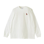 ロングスリーブTシャツ 薄手 刺繍 "トイプードル ブラウン" white image