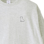 ロングスリーブTシャツ 薄手 刺繍 "シュナウザー ホワイト" ash image
