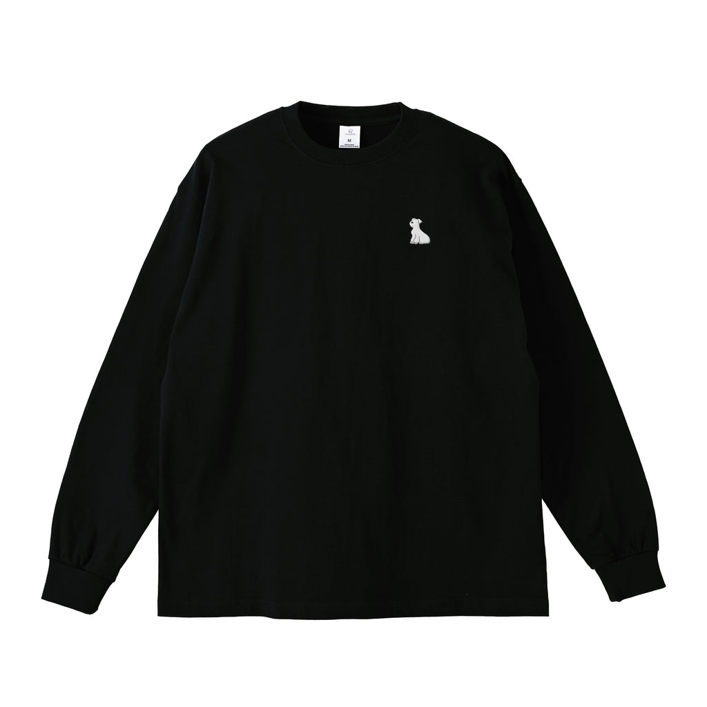 ロングスリーブTシャツ 薄手 刺繍 "シュナウザー ホワイト" black image