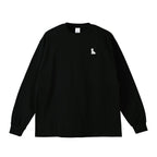 ロングスリーブTシャツ 薄手 刺繍 "シュナウザー ホワイト" black image