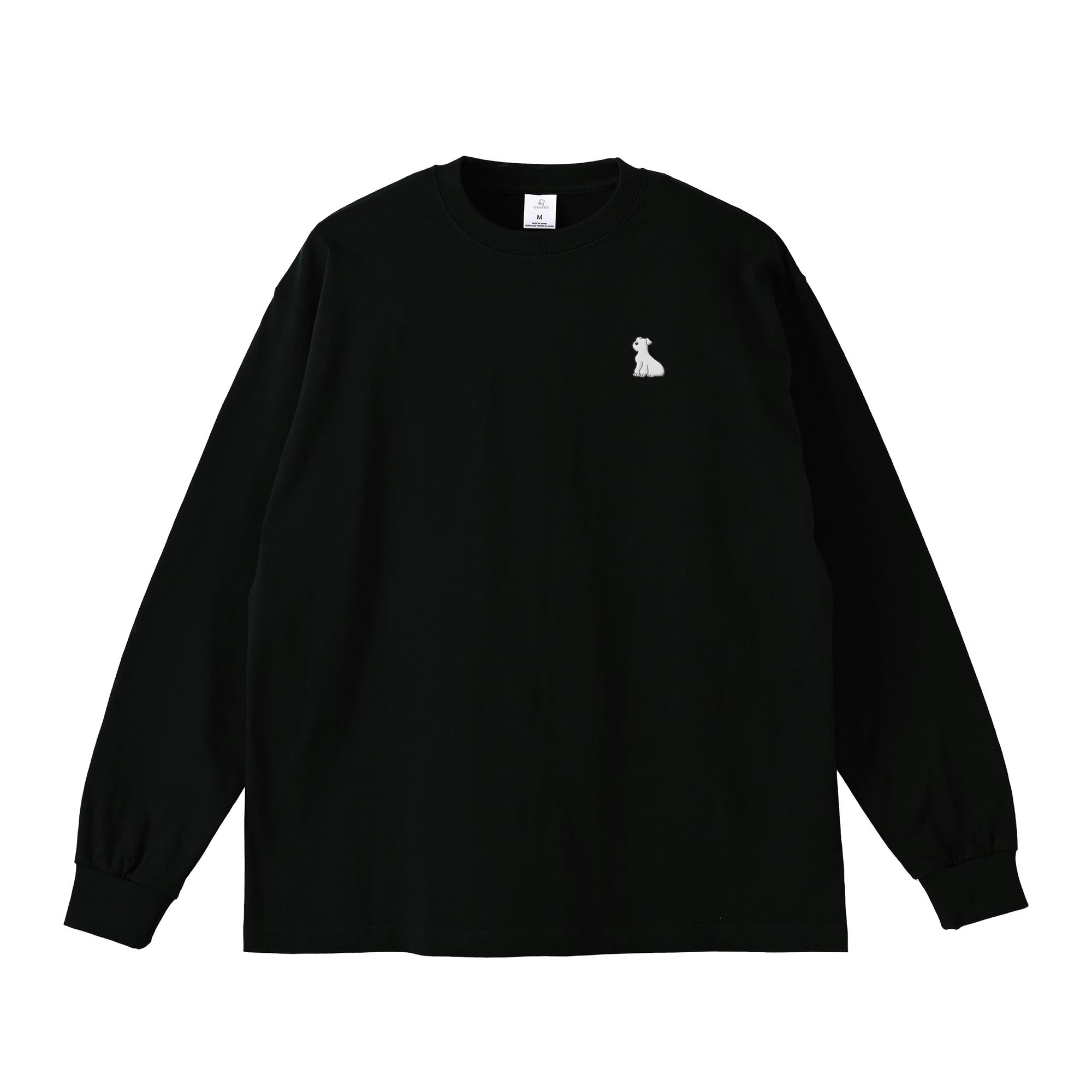 ロングスリーブTシャツ 薄手 刺繍 "シュナウザー ホワイト" black image