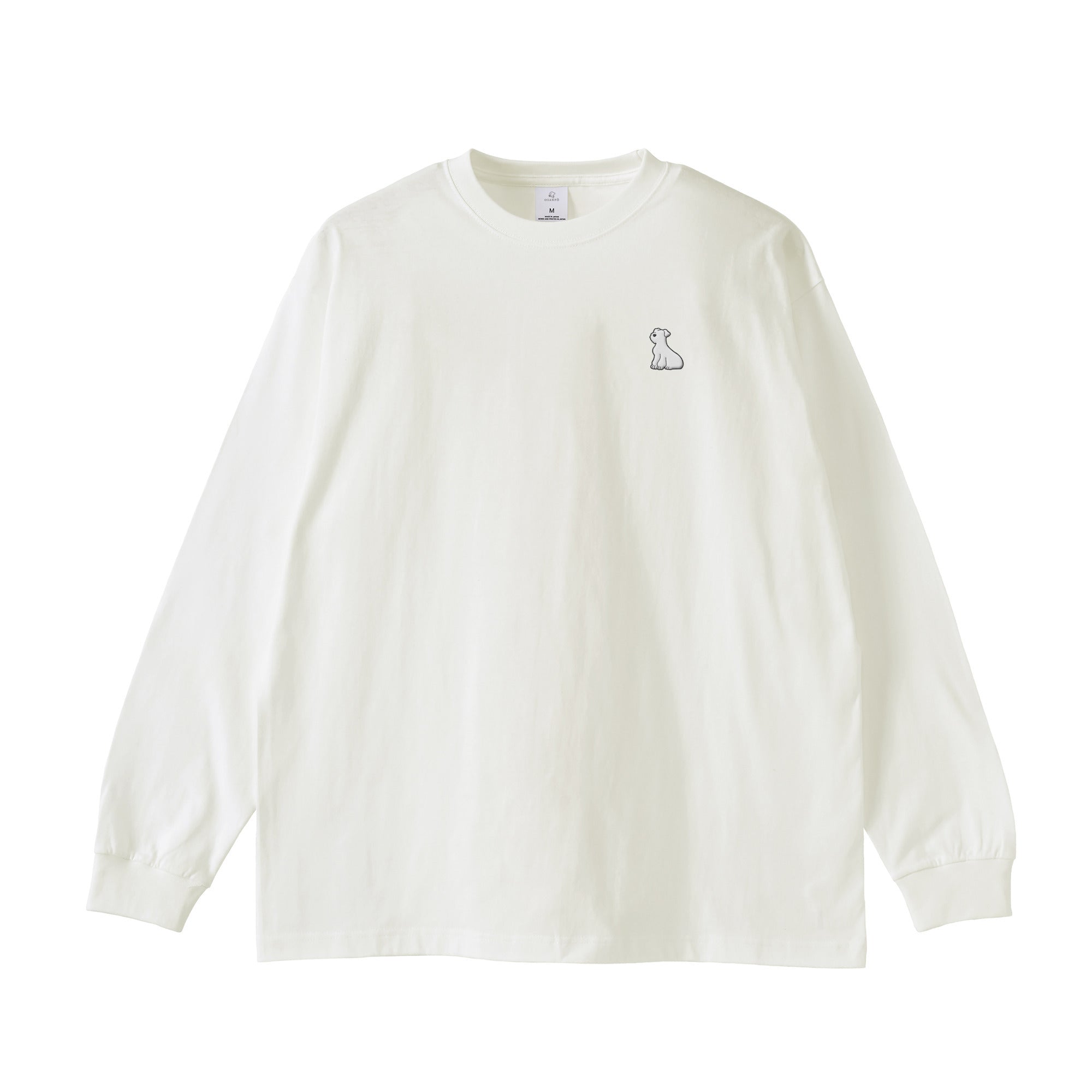 ロングスリーブTシャツ 薄手 刺繍 "シュナウザー ホワイト" white image
