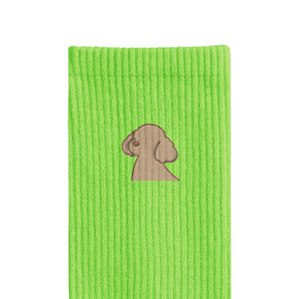 リブソックス ワンポイント刺繍 "トイプードル クリーム" light-green image
