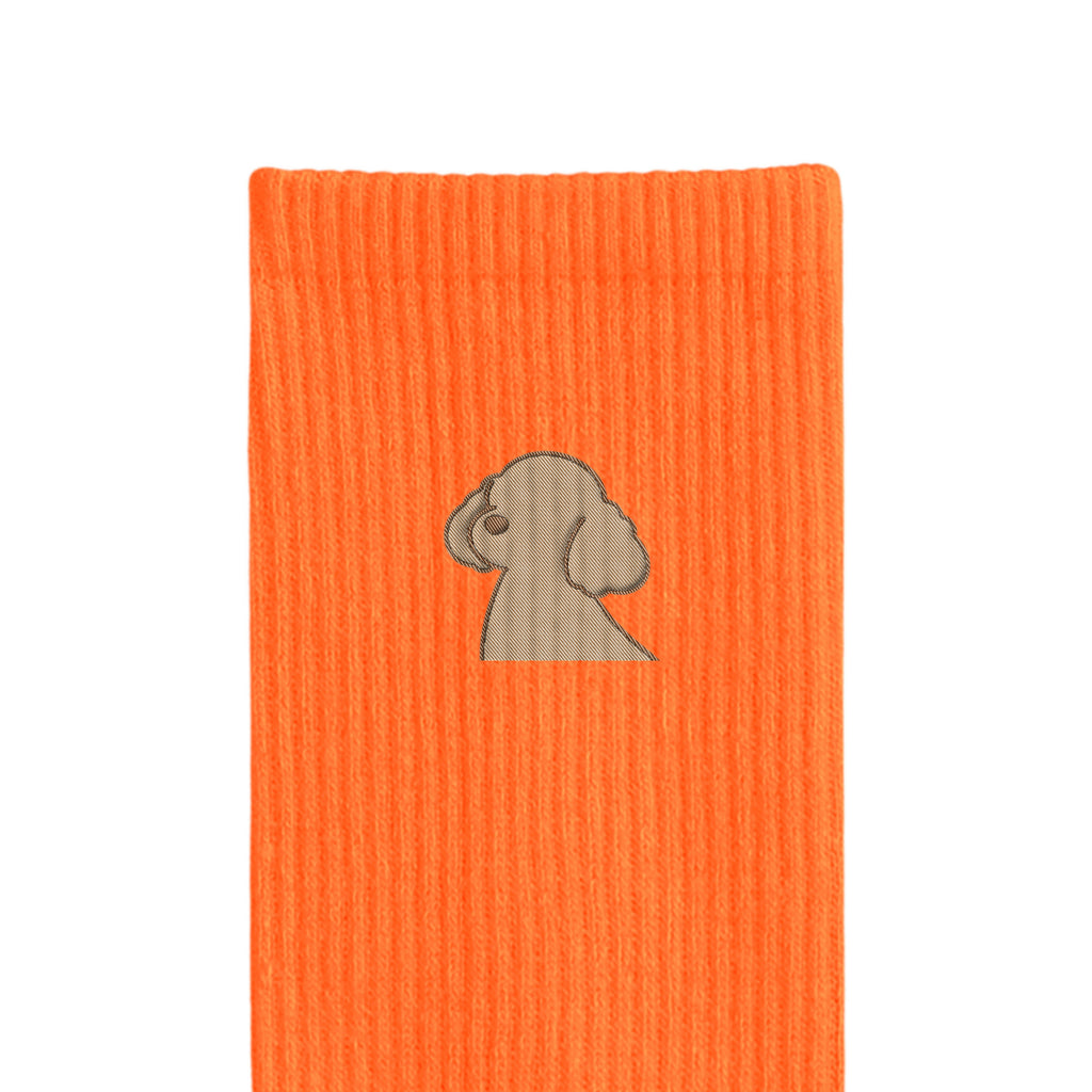 リブソックス ワンポイント刺繍 "トイプードル クリーム" orange image