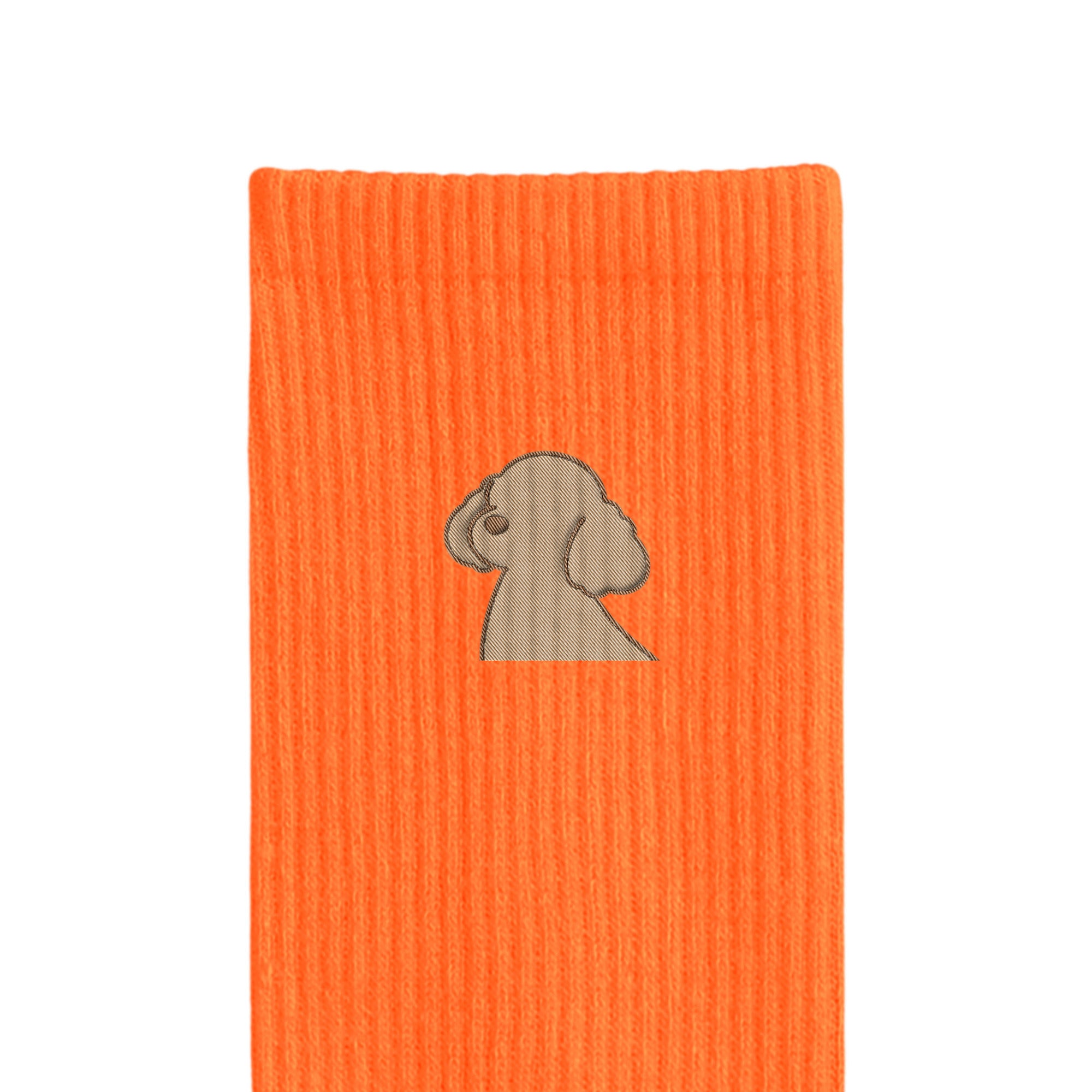 リブソックス ワンポイント刺繍 "トイプードル クリーム" orange image
