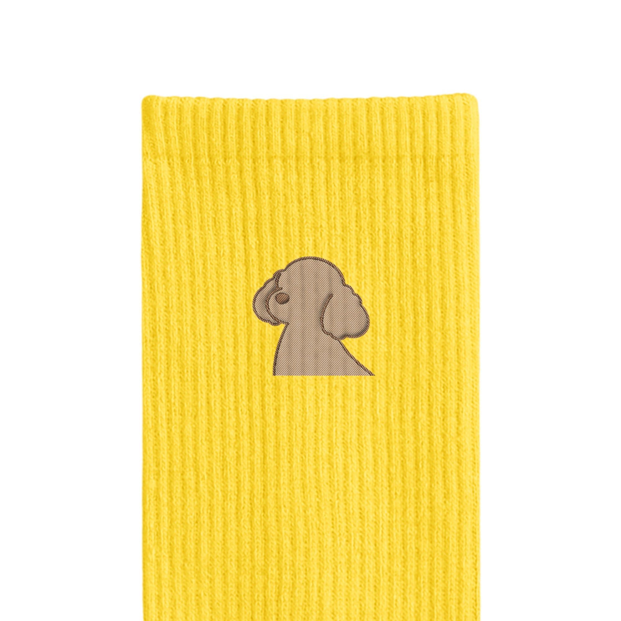 リブソックス ワンポイント刺繍 "トイプードル クリーム" yellow image