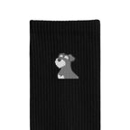 リブソックス ワンポイント刺繍 "シュナウザー ソルト&ペッパー" black image