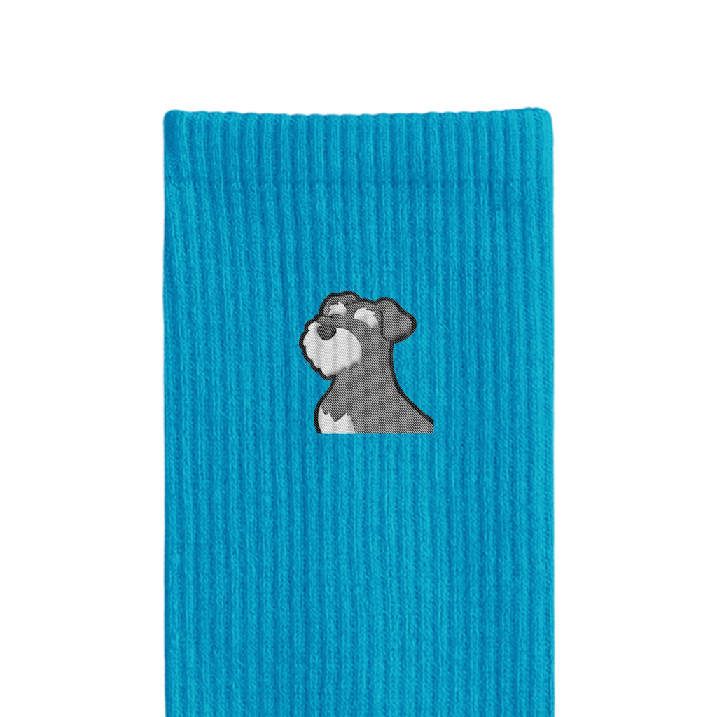 リブソックス ワンポイント刺繍 "シュナウザー ソルト&ペッパー" blue image