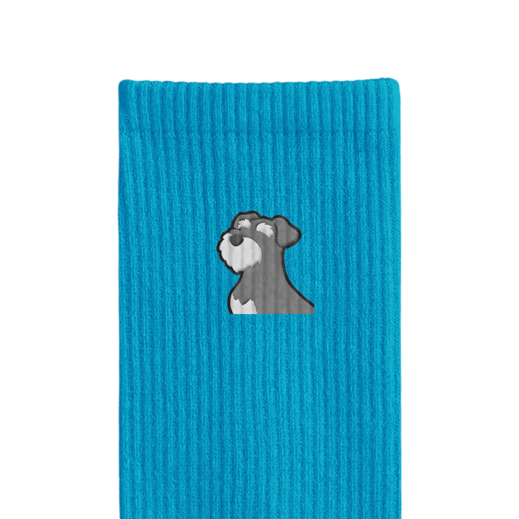 リブソックス ワンポイント刺繍 "シュナウザー ソルト&ペッパー" blue image