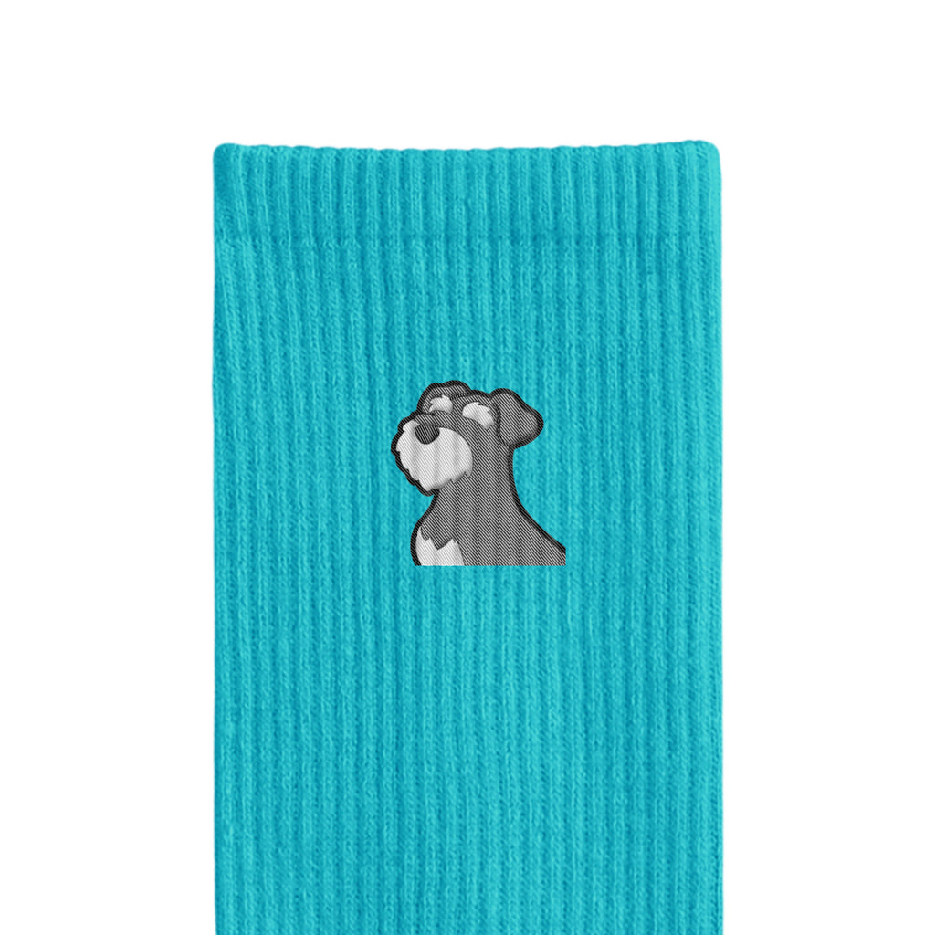 リブソックス ワンポイント刺繍 "シュナウザー ソルト&ペッパー" light-blue image