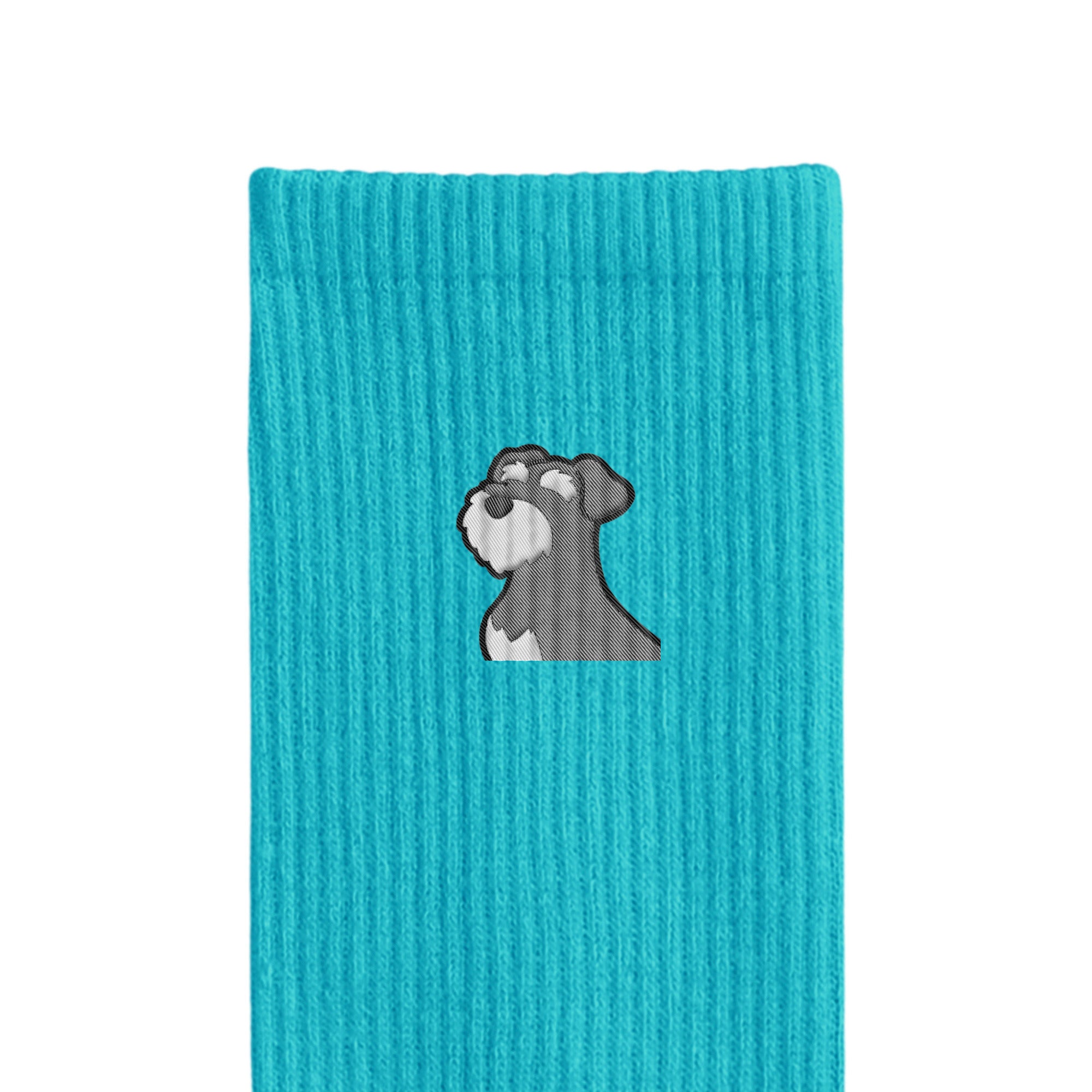リブソックス ワンポイント刺繍 "シュナウザー ソルト&ペッパー" light-blue image