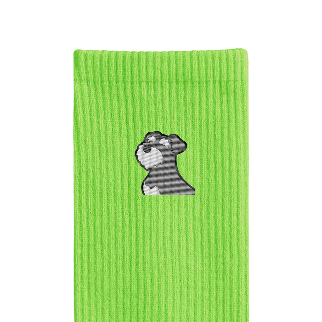リブソックス ワンポイント刺繍 "シュナウザー ソルト&ペッパー" light-green image