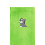 リブソックス ワンポイント刺繍 "シュナウザー ソルト&ペッパー" light-green image