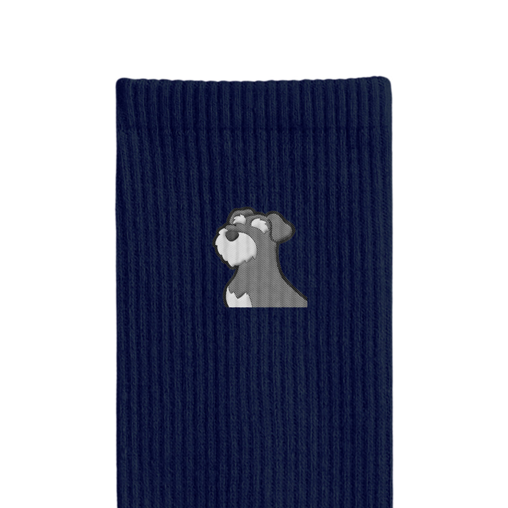 リブソックス ワンポイント刺繍 "シュナウザー ソルト&ペッパー" navy image