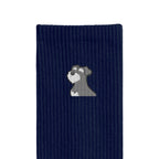 リブソックス ワンポイント刺繍 "シュナウザー ソルト&ペッパー" navy image