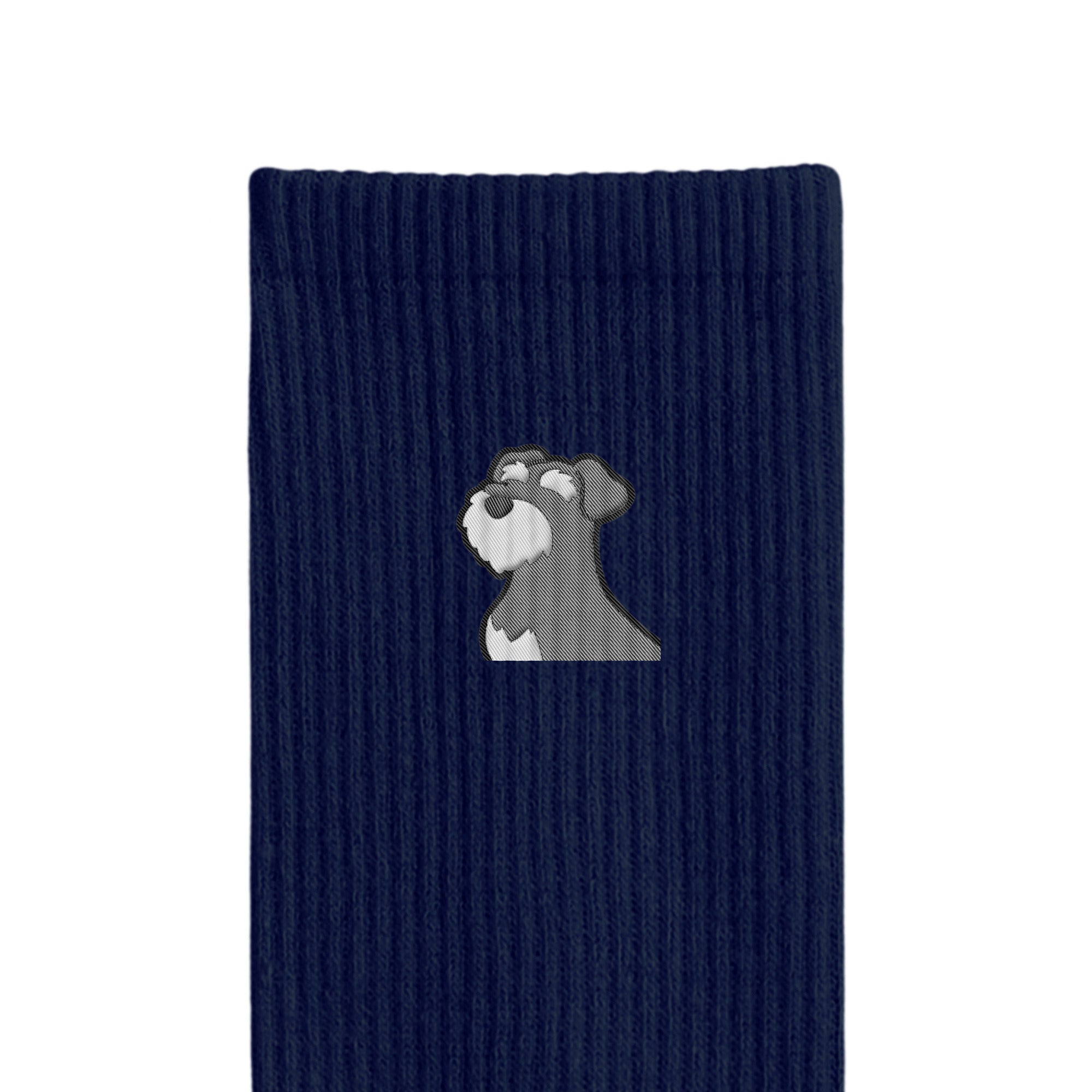 リブソックス ワンポイント刺繍 "シュナウザー ソルト&ペッパー" navy image
