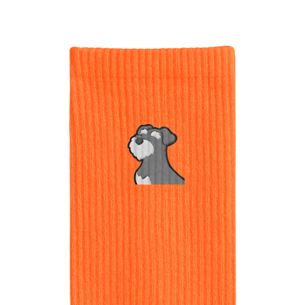 リブソックス ワンポイント刺繍 "シュナウザー ソルト&ペッパー" orange image
