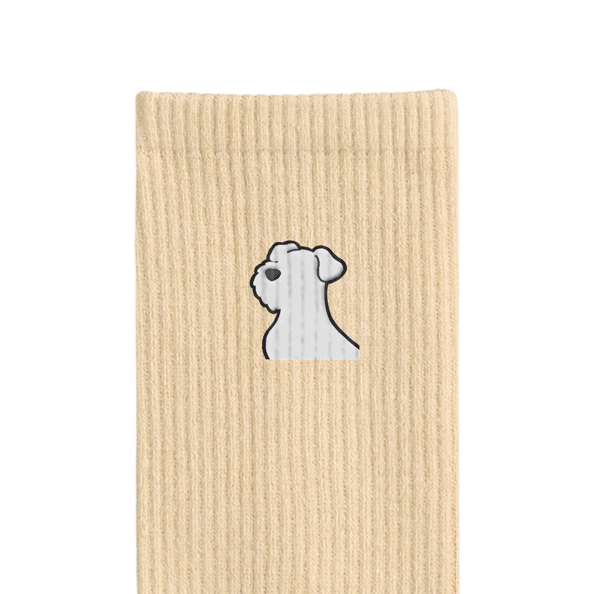 リブソックス ワンポイント刺繍 "シュナウザー ホワイト" cream image