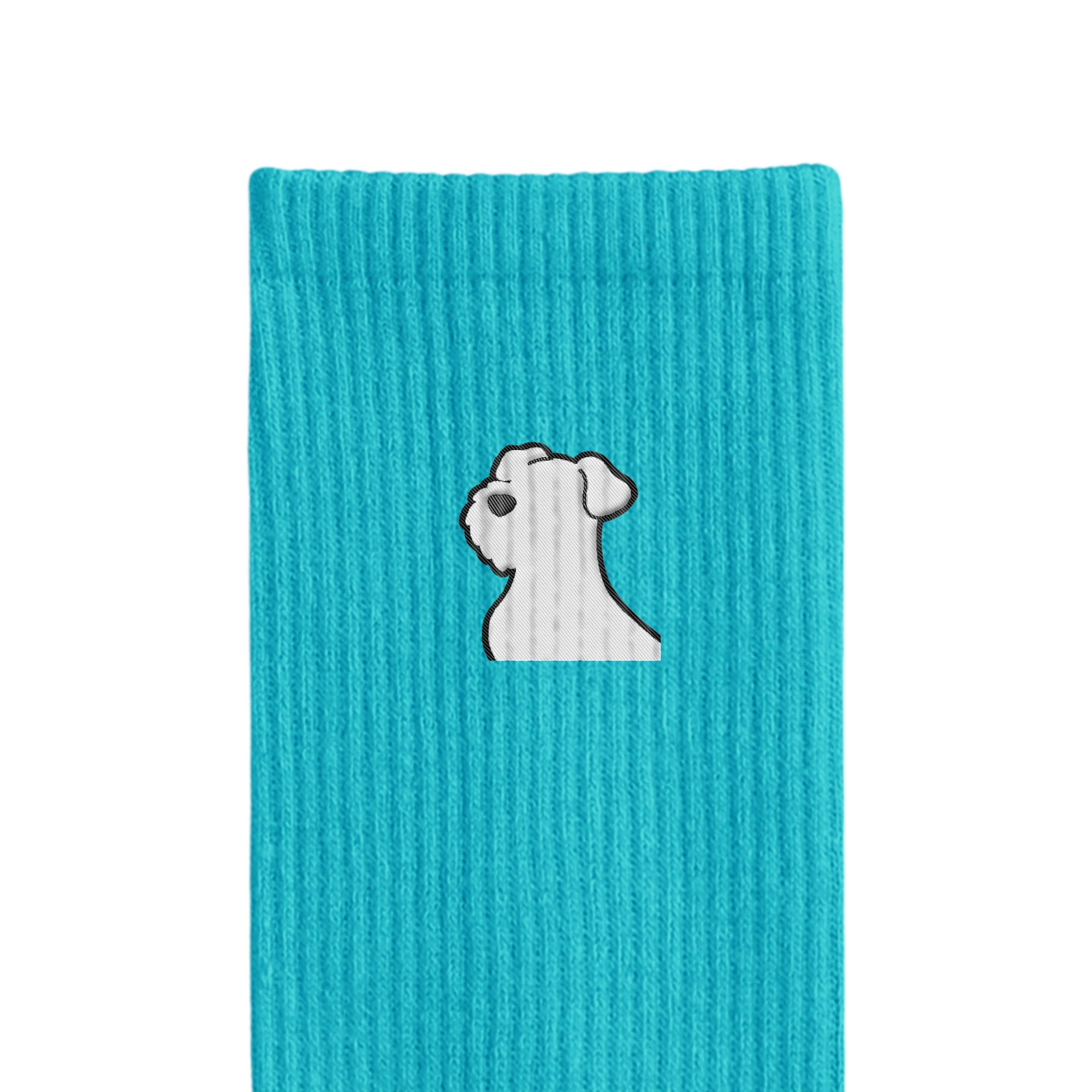 リブソックス ワンポイント刺繍 "シュナウザー ホワイト" light-blue image