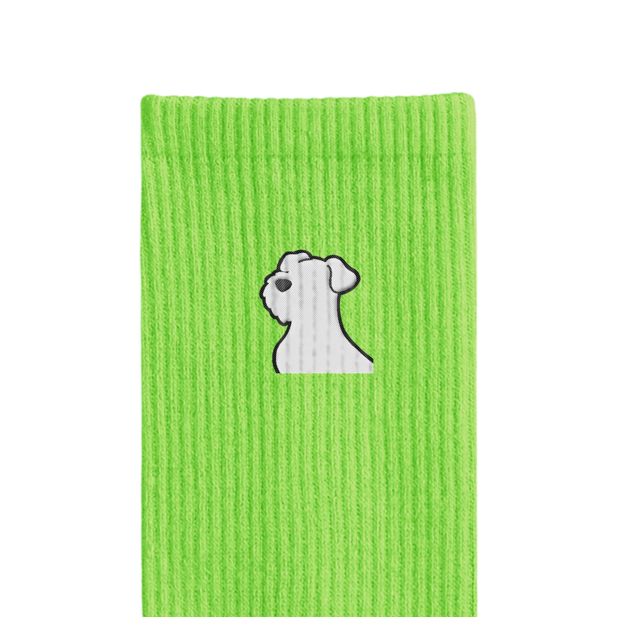リブソックス ワンポイント刺繍 "シュナウザー ホワイト" light-green image