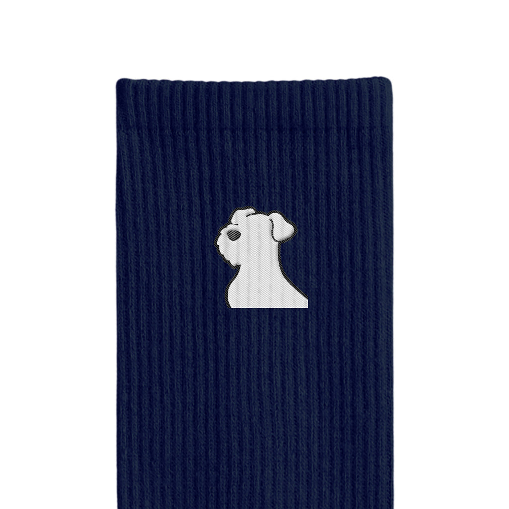 リブソックス ワンポイント刺繍 "シュナウザー ホワイト" navy image