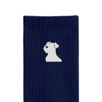 リブソックス ワンポイント刺繍 "シュナウザー ホワイト" navy image