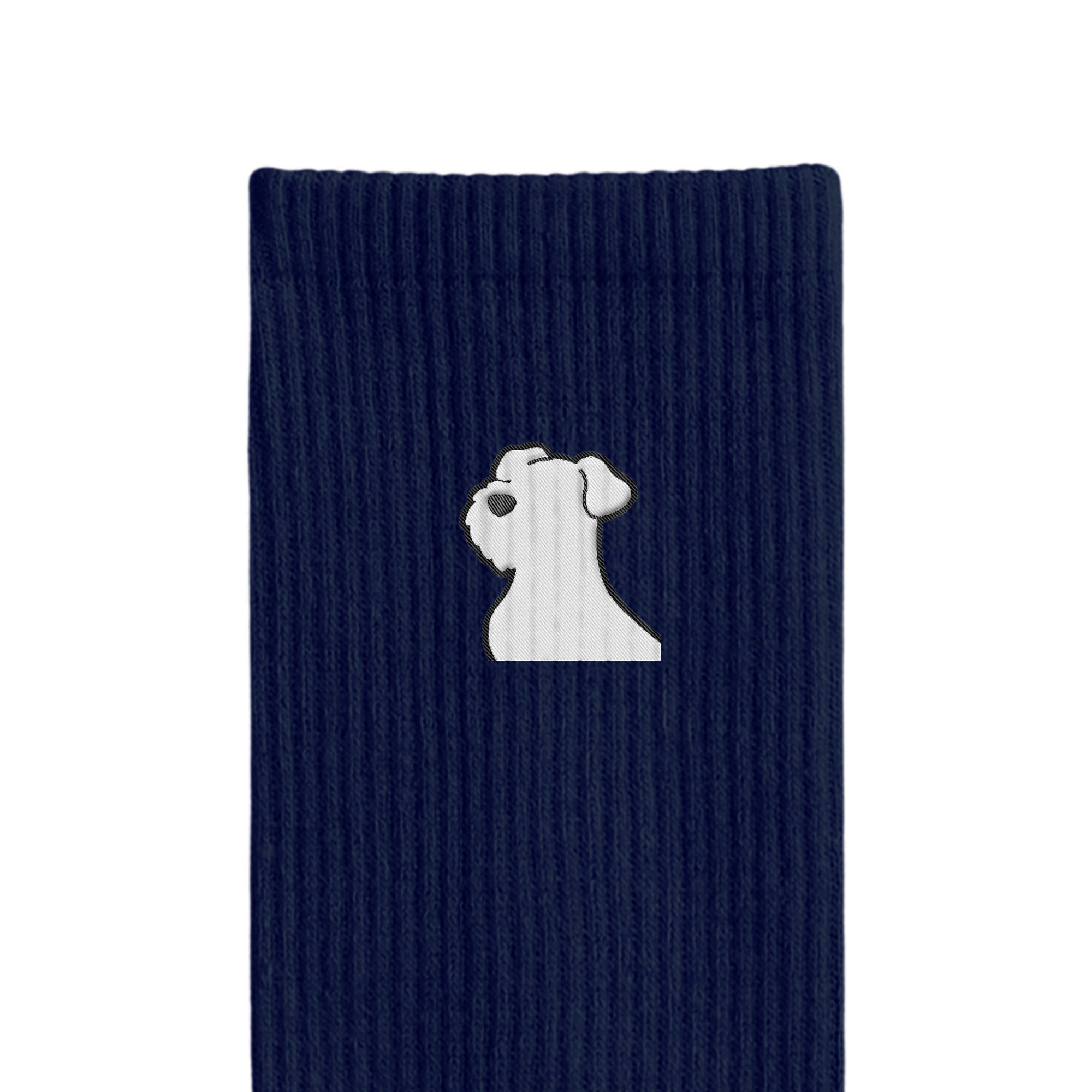 リブソックス ワンポイント刺繍 "シュナウザー ホワイト" navy image