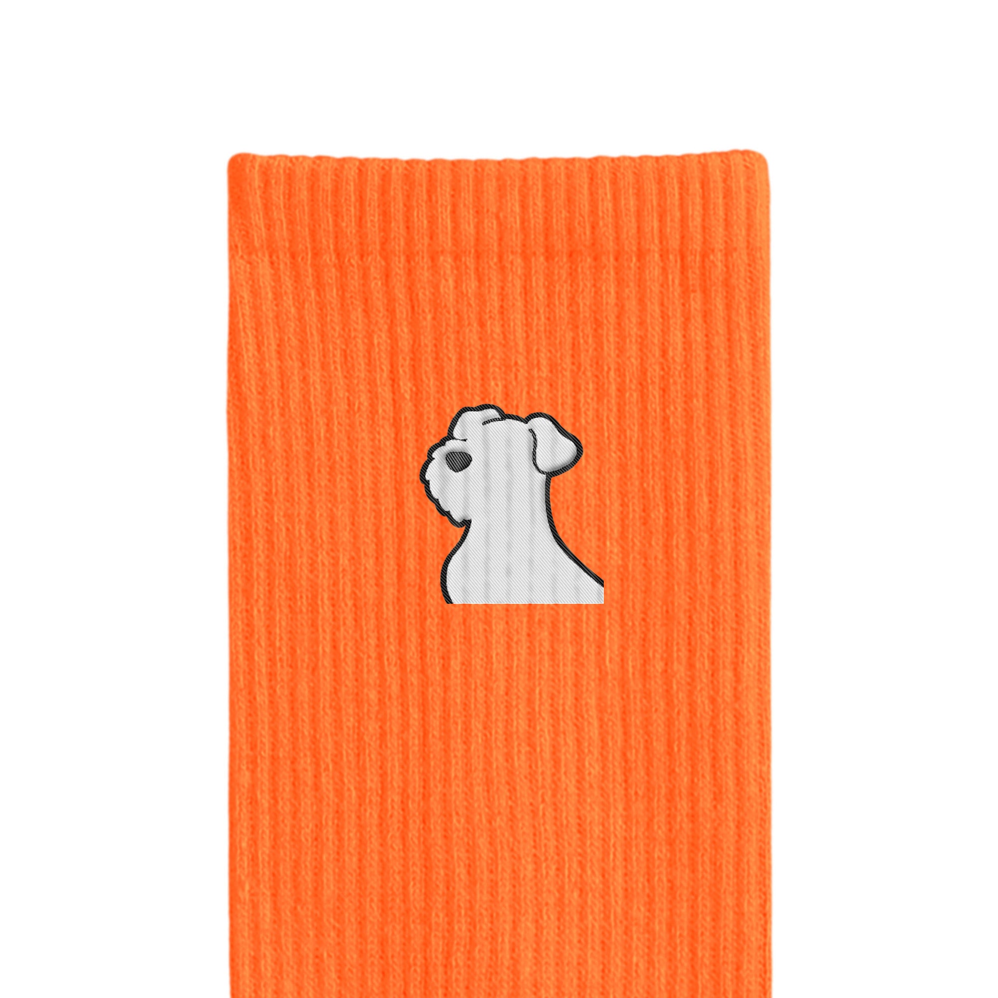 リブソックス ワンポイント刺繍 "シュナウザー ホワイト" orange image