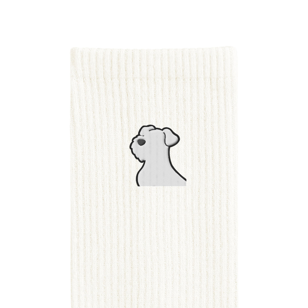 リブソックス ワンポイント刺繍 "シュナウザー ホワイト" white image