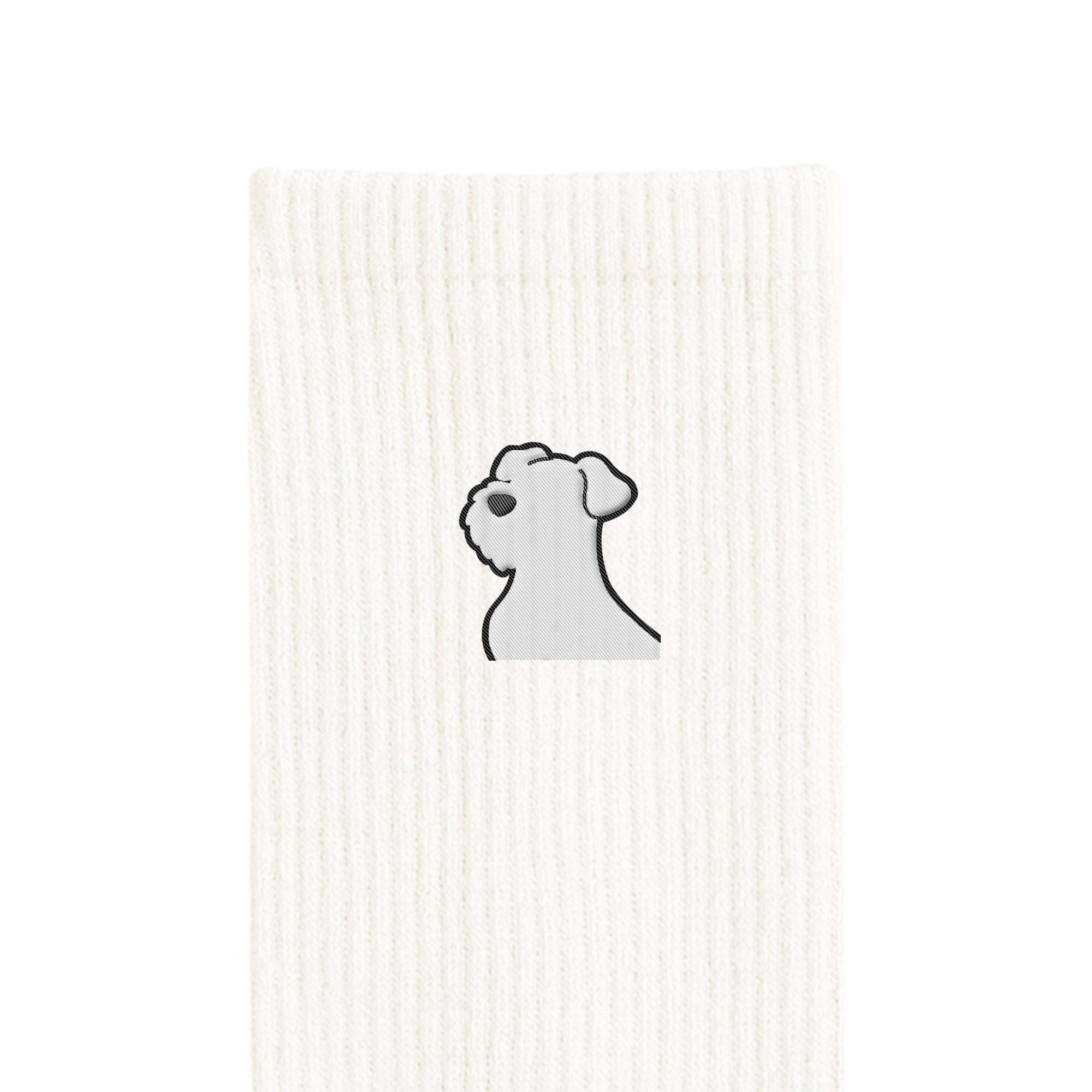 リブソックス ワンポイント刺繍 "シュナウザー ホワイト" white image