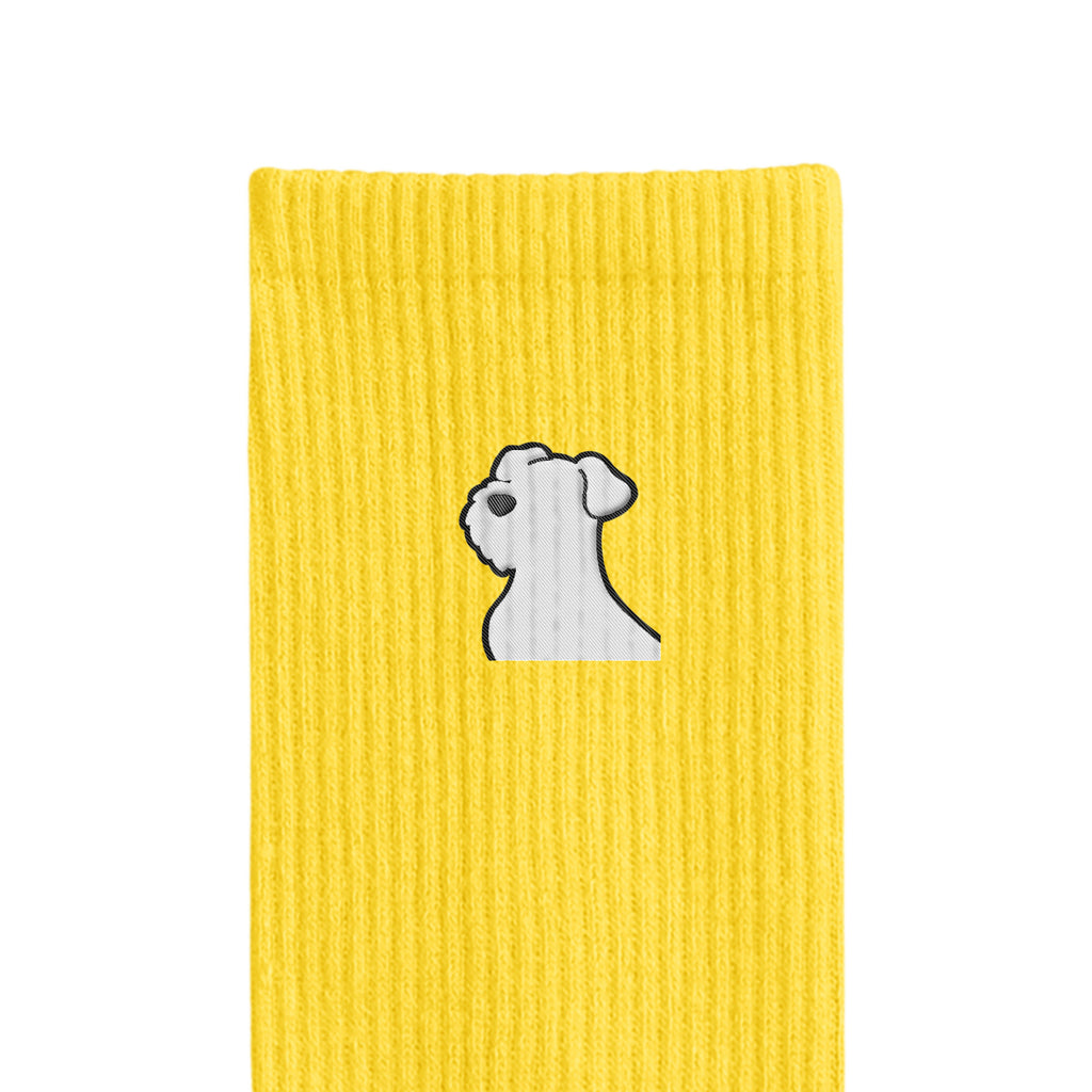リブソックス ワンポイント刺繍 "シュナウザー ホワイト" yellow image